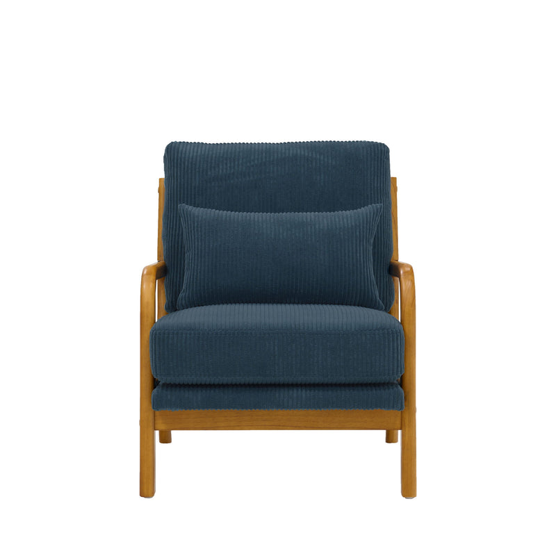 Upholstered Armchair With Back Support Pillow