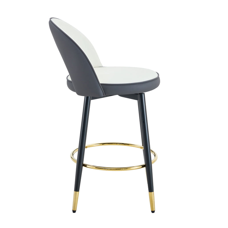 Upholstered Rotatable Bar Chair With Metal Legs For Dining Room