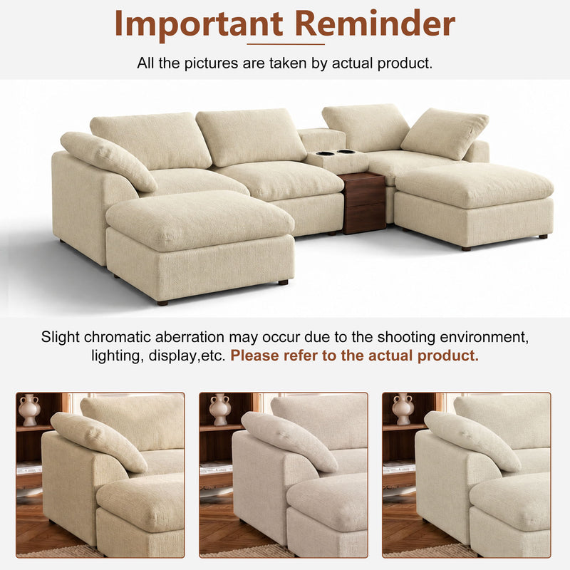 Modular Cloud Couch With Storage Console