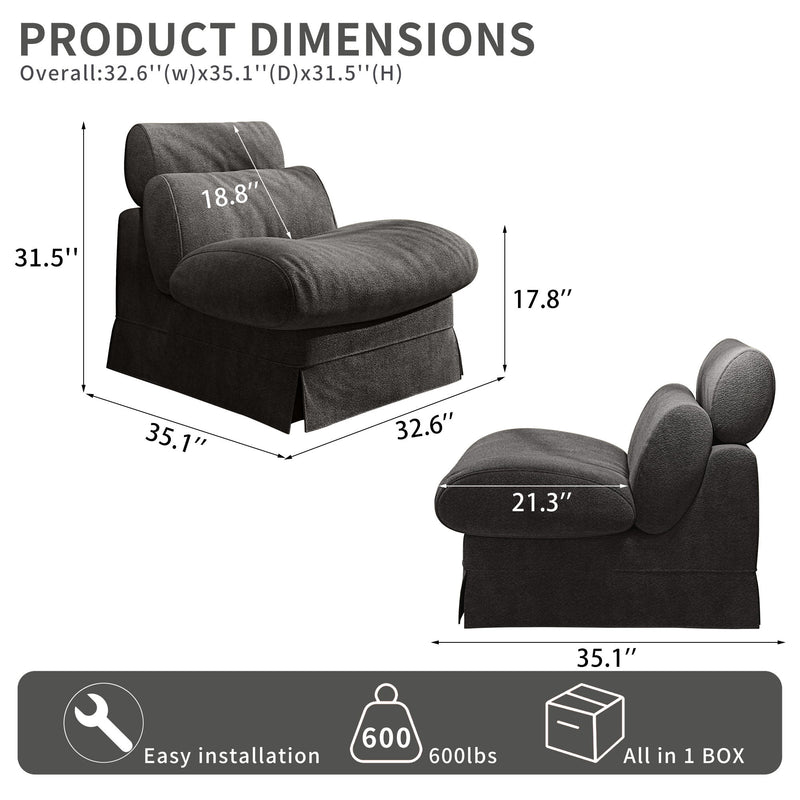 Accent Chair, Soft Medium Firm Upholstery For Living Room