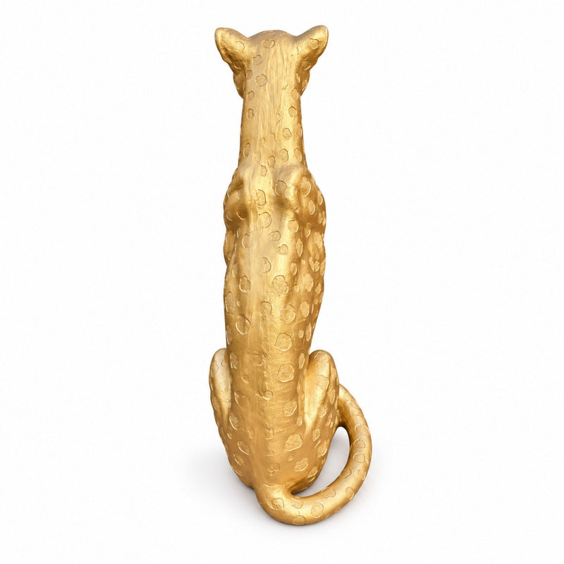 Leopard Statue, Animal Sculpture For Decor - Gold