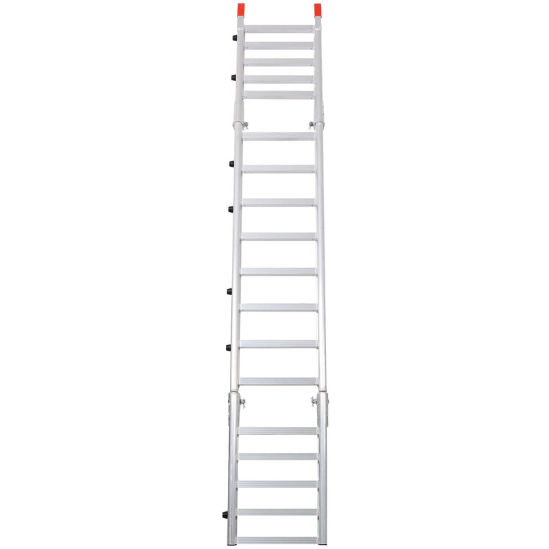 Ramp For Motorcycle / Lawn Mower / ATV, 2 In 1 Ramp And Tailgate Extender - Silver