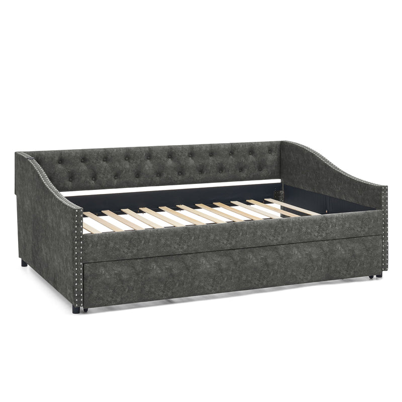 Upholstered Daybed With USB Charging & Pull Out Bed
