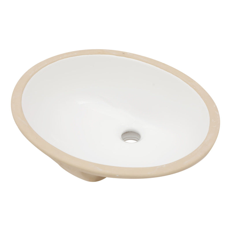 Elegant Ceramic Oval Undermount Bathroom Sink With Overflow