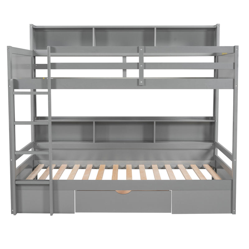 Carolee - Twin Size Bunk Bed With Built-In Shelves