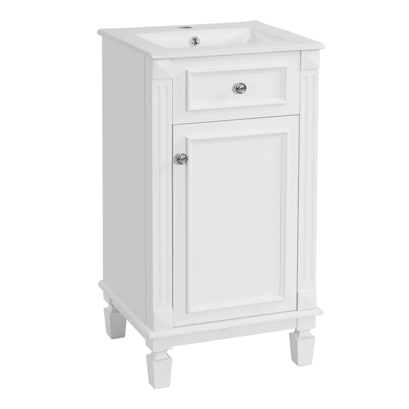 Bathroom Vanity With Sink, Soft-Closing Door, Adjustable Shelf