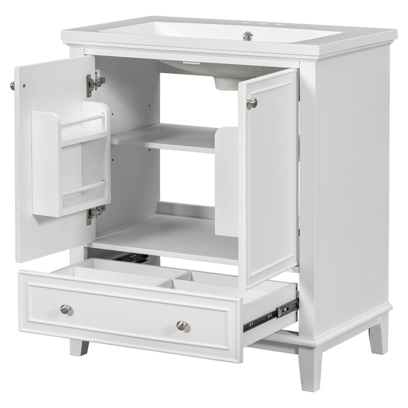 Modern Bathroom Vanity With Sink Combo, Multi Functional Cabinet With Doors And Drawer