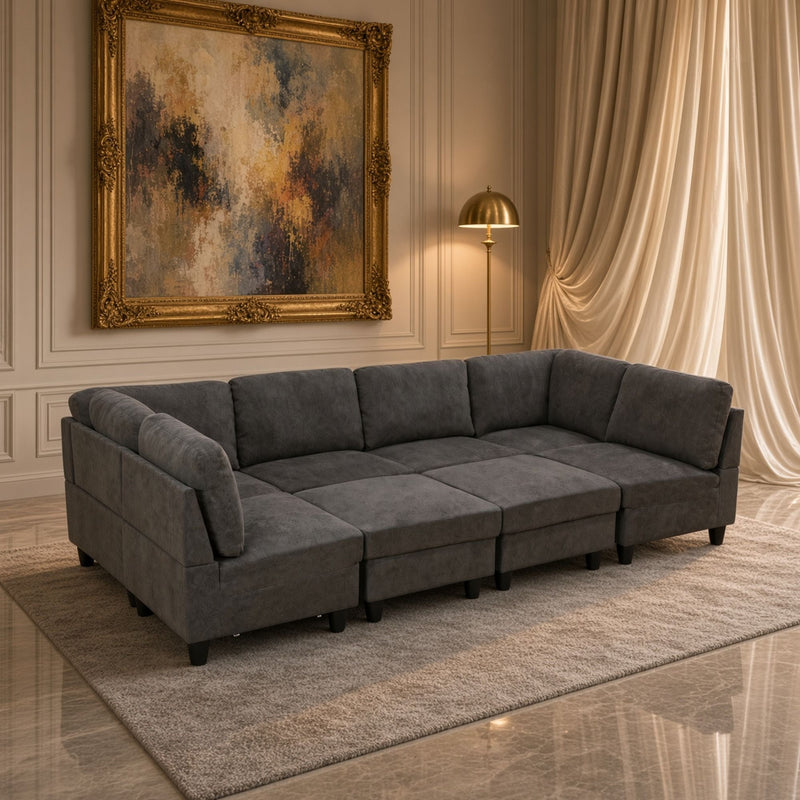 8 Piece Modular U - Shape Sectional Sofa