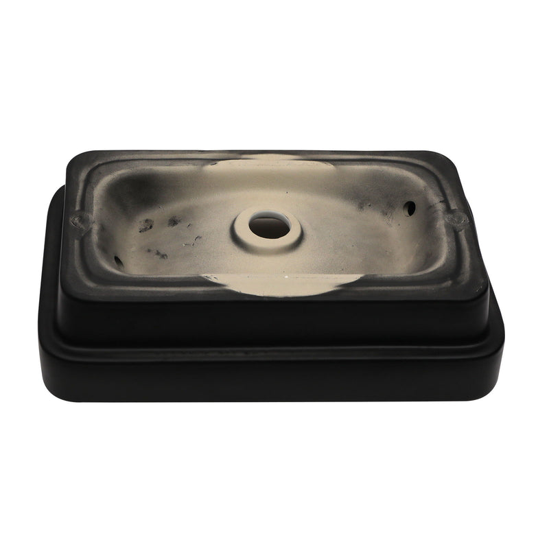 Semi Recessed Bathroom Sink With Vessel Design, Durable Glazed - White / Black