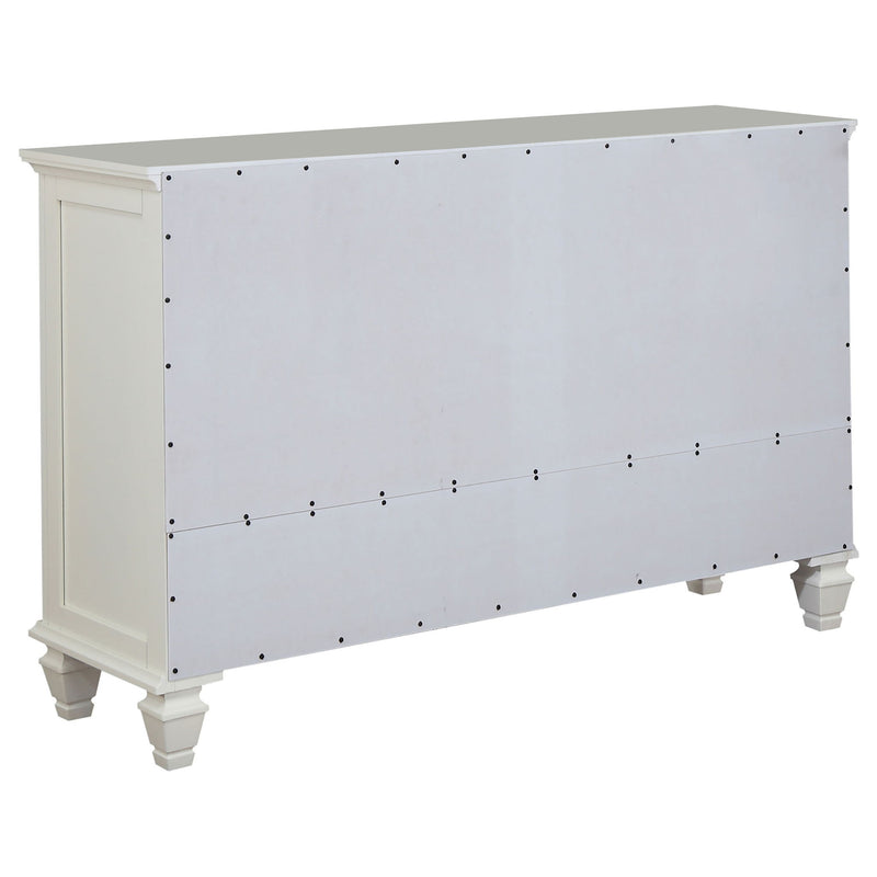 Cortina - 4 Piece Queen Bedroom Set With Ornate Panels And Storage - Cream White