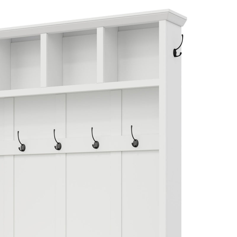 Hall Tree With Storage Bench Mudroom Coat Rack With 6 Hooks