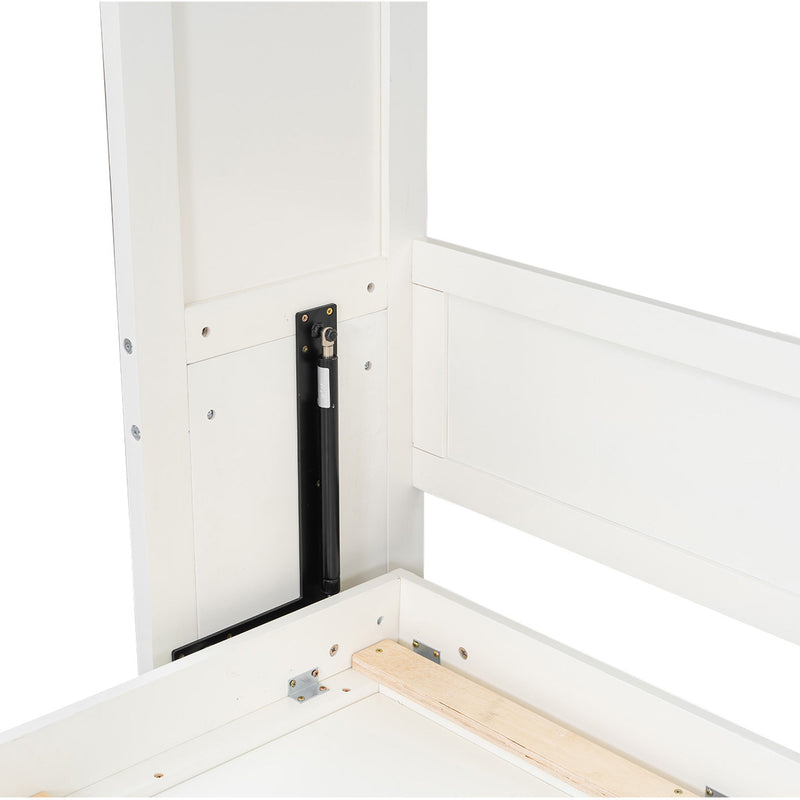 Full Size Murphy Bed With 2 Drawers - Beige