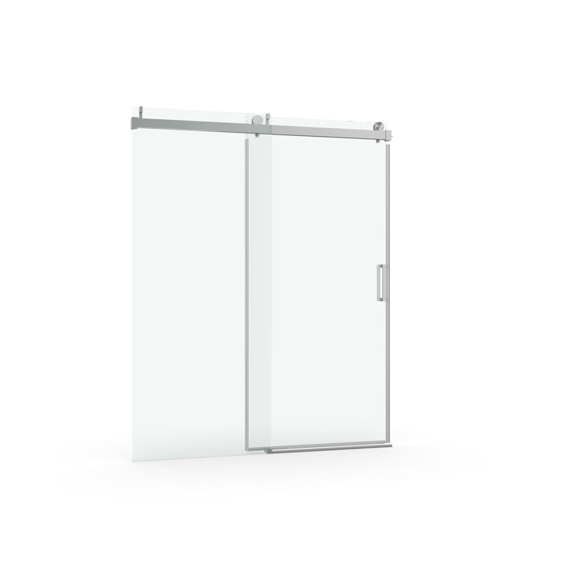 Frameless Soft-Closing Shower Door, 1/4" (6 Mm) Tempered Glass Single Sliding With Explosion Proof Coating