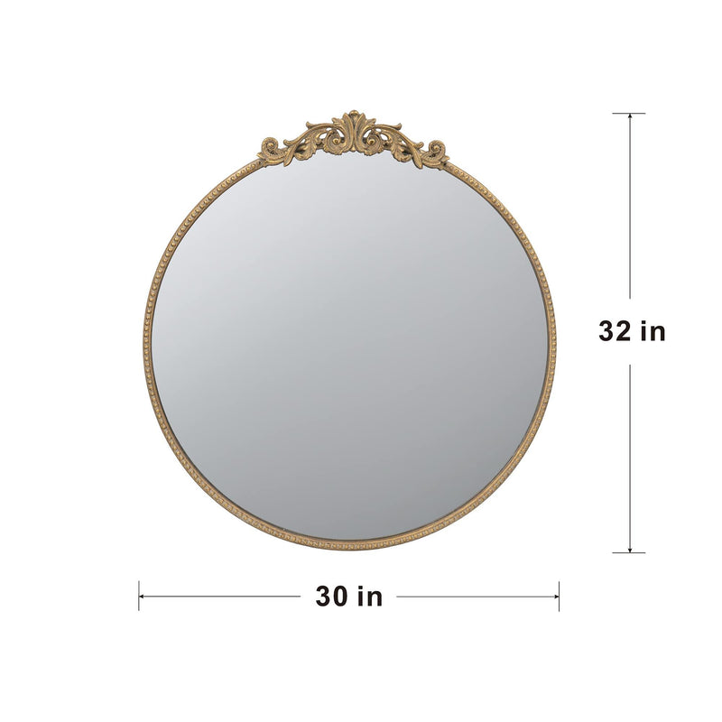 Classic Design Mirror With Baroque Inspired Frame For Bathroom, Entryway Console Lean Against Wall