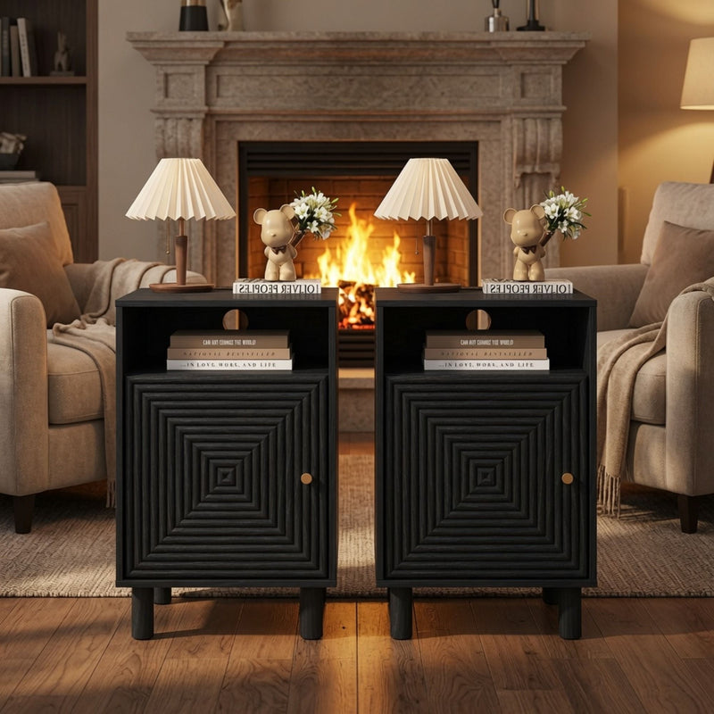 Nightstand With Charging Station & Storage