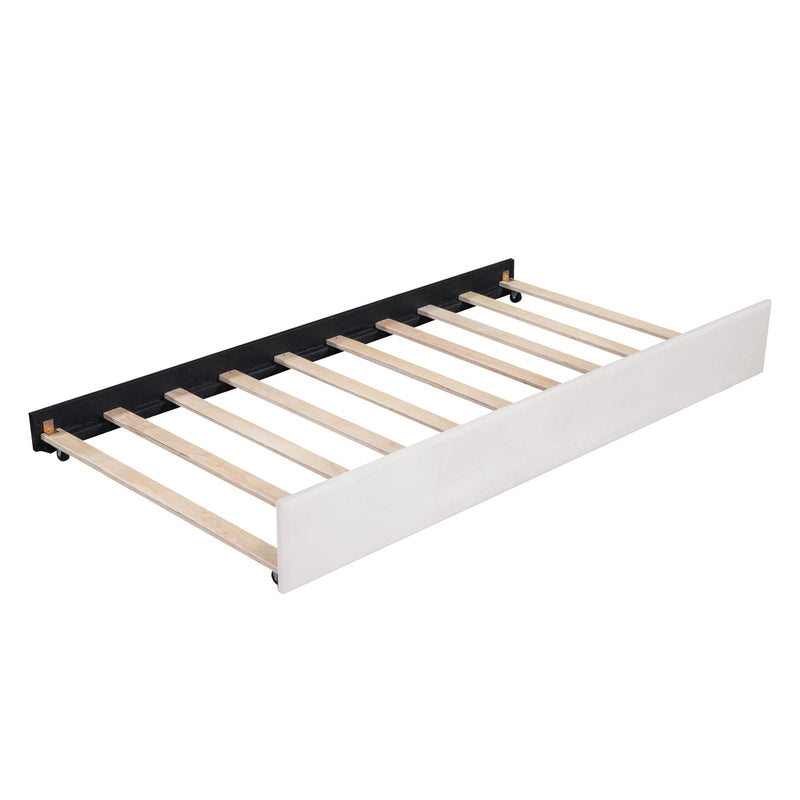Upholstered Daybed With Ergonomic Design Backrest