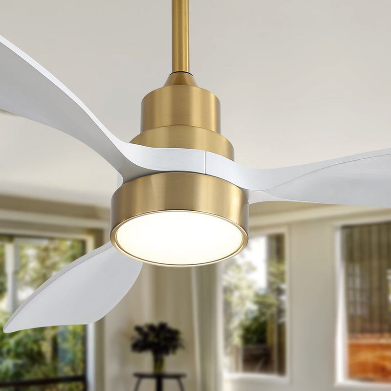 48" Ceiling Fan With 3 Blades Body, Remote Control Reversible DC Motor For Living Room - Gold