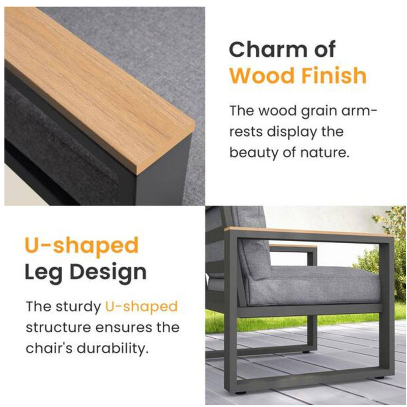 All-Weather Patio Armchairs With Thick Cushions (Set of 2)