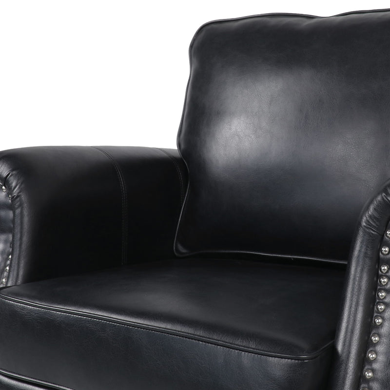 Contemporary Club Chair With Nailhead Trim And Rolled Armrests