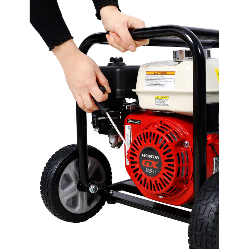 Honda - Gx160 Engine Water Pump 3" 264Gpm With Accessories Kit And Handle Wheel Kit - Black / Red