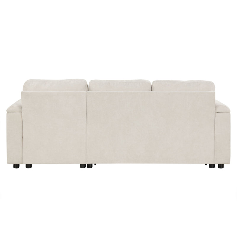 Convertible L Shaped Sofa Couch With Storage, Cup Holders, USB Ports