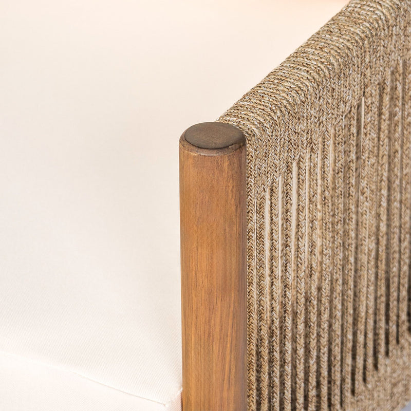 Modern Outdoor Woven Lounge Chair With Solid Wood Frame - Teak
