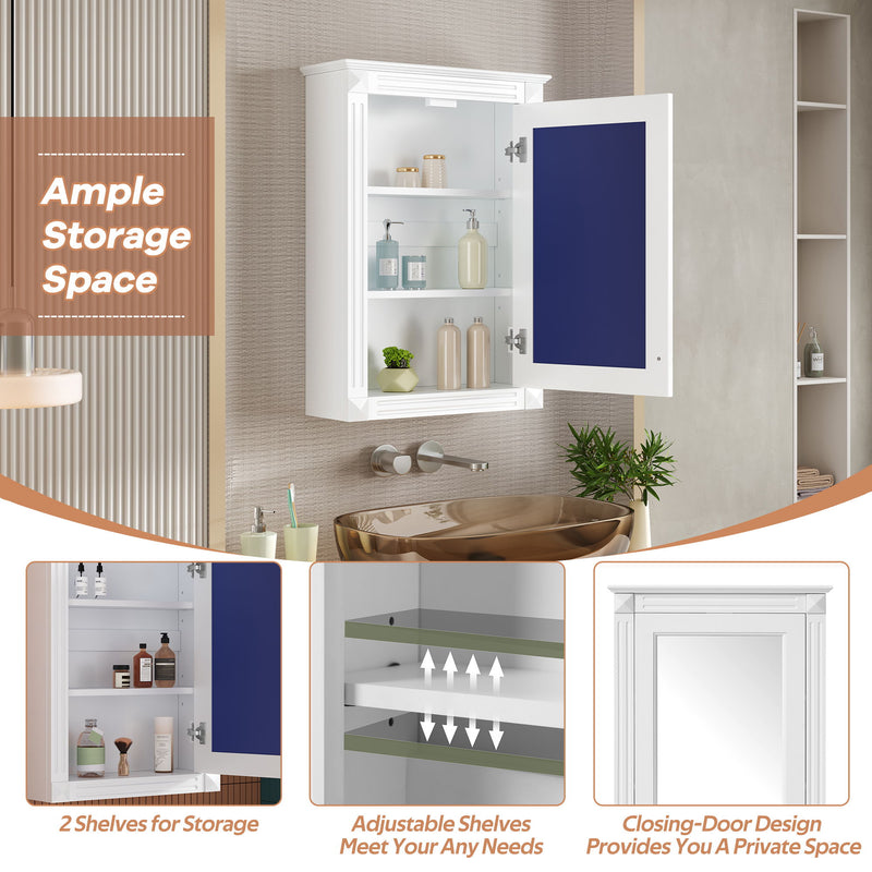 Wall Mounted Bathroom Storage Medicine Cabinet For Over Toilet With Mirror