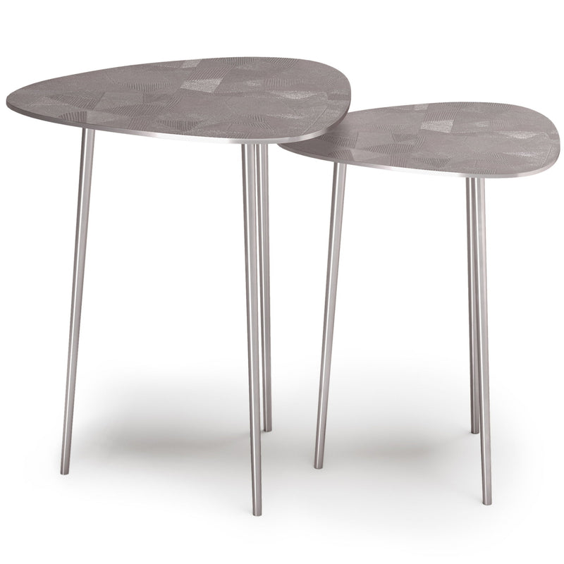Shelton - 2 Piece Metal Nesting Table - Gray