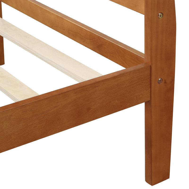 Platform Bed Frame Mattress Foundation Sleigh Bed With Headboard / Footboard / Wood Slat Suppor