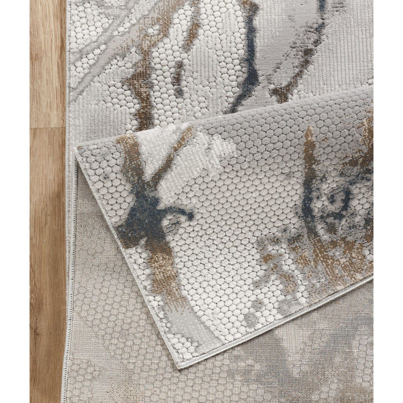 Geometrix - 5'3" X 7'3" Area Rug & Geometric 3D Effect - Ivory / Gray