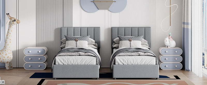 Upholstered Platform Bed With A Hydraulic Storage System