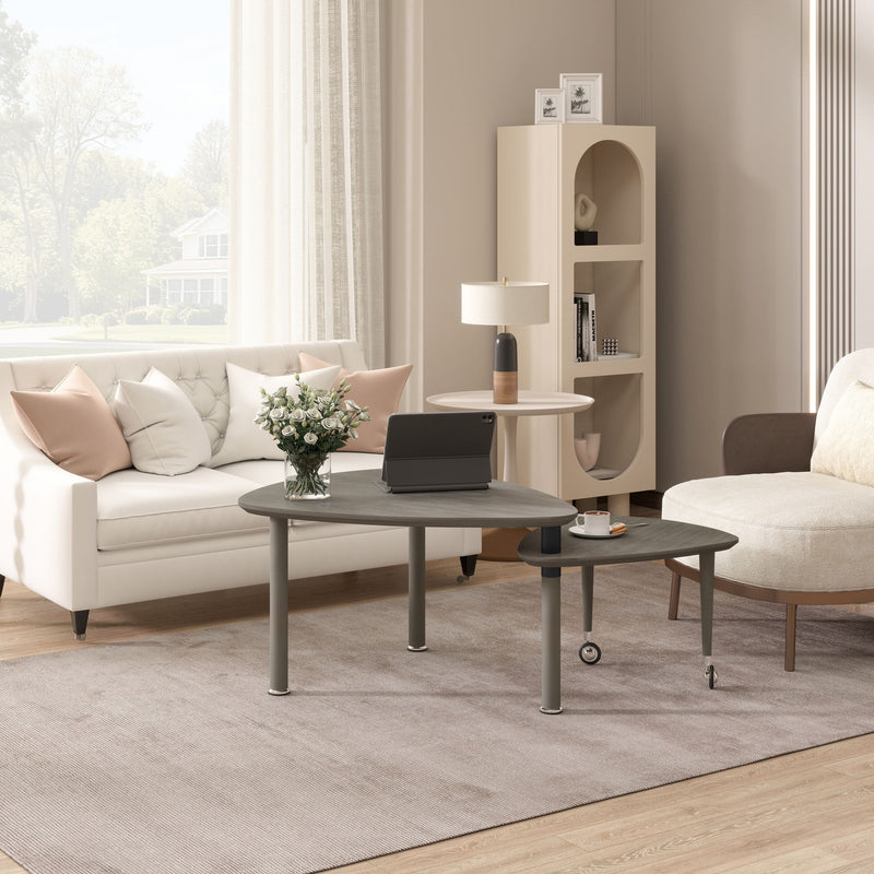 360 Degree Rotatable Coffee Table With Solid Legs