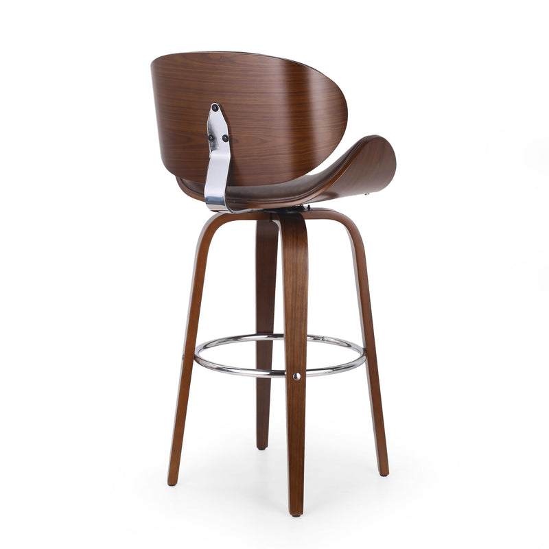 Lumos - Mid Century Modern Upholstered Swivel Barstool