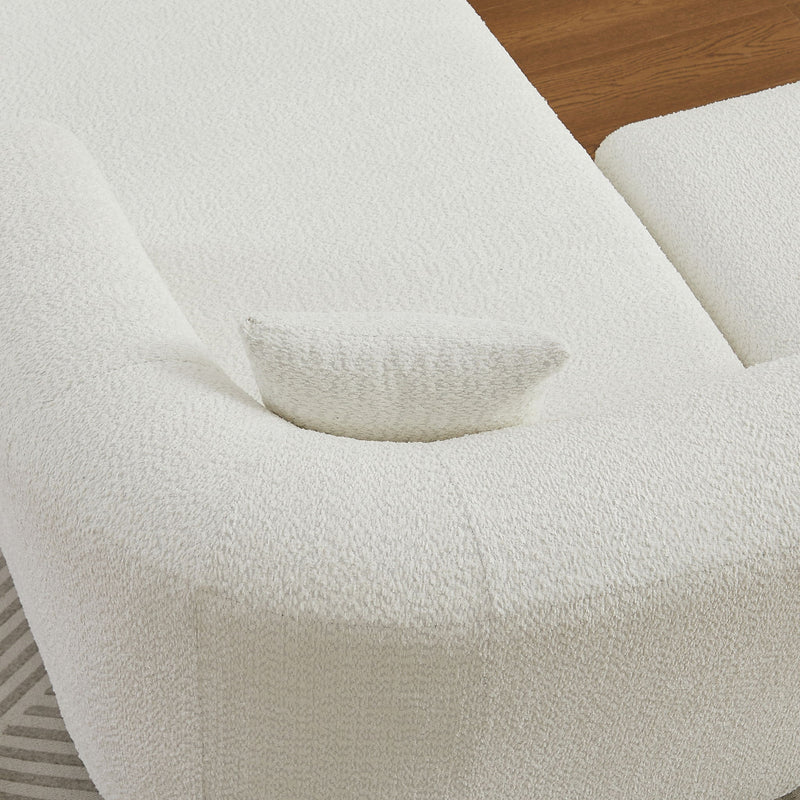 L - Shape Boneless Cloud Couch With 2 Throw Pillows For Living Room