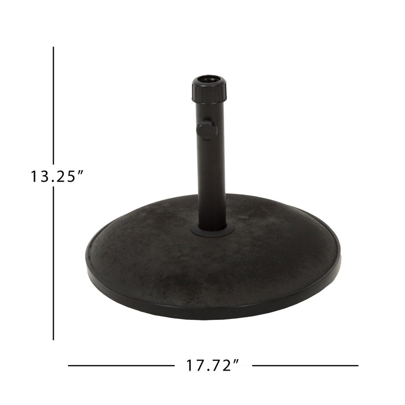 Stylish Concrete Umbrella Base With Iron Support Pole - Black