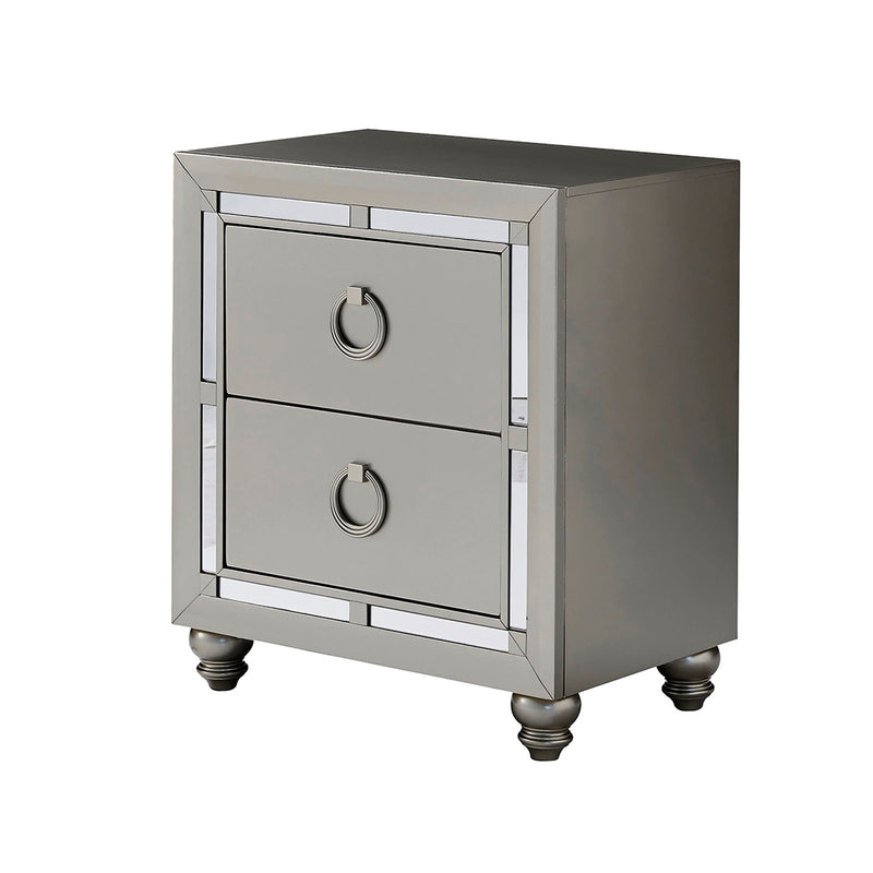 Chloe - Nightstand - Silver / Gray