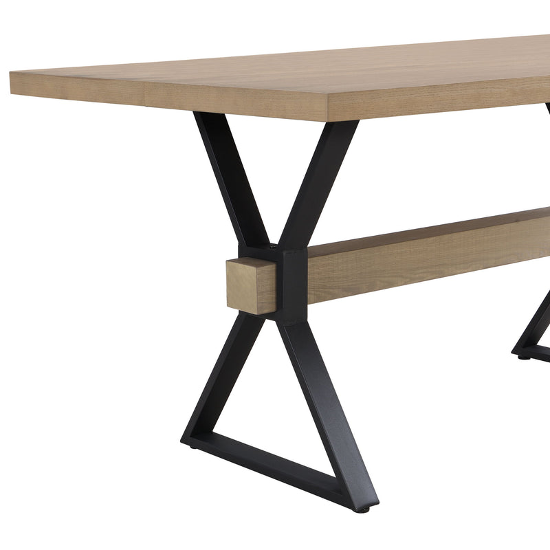 Elevated - Farmhouse Dining Table With X Shaped Legs - Light Ash