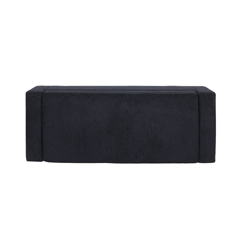 Textured Fabric Ottoman Bench With Hinged Lid