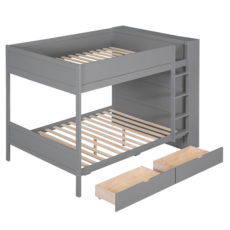 Bunk Bed With 2 Drawers And Multi Layer Cabinet