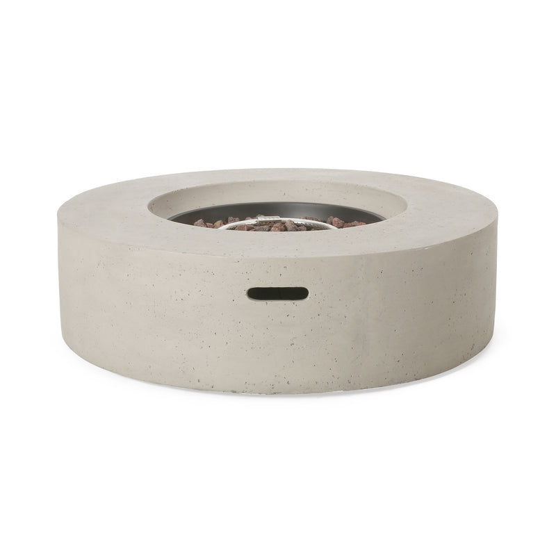 Modern Lightweight Concrete Outdoor Circular Fire Pit 50, 000 Btu