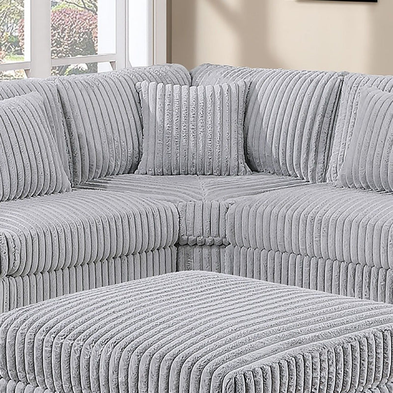Contemporary Style Modular Sectional Sofa Set With USB, Cup Holder