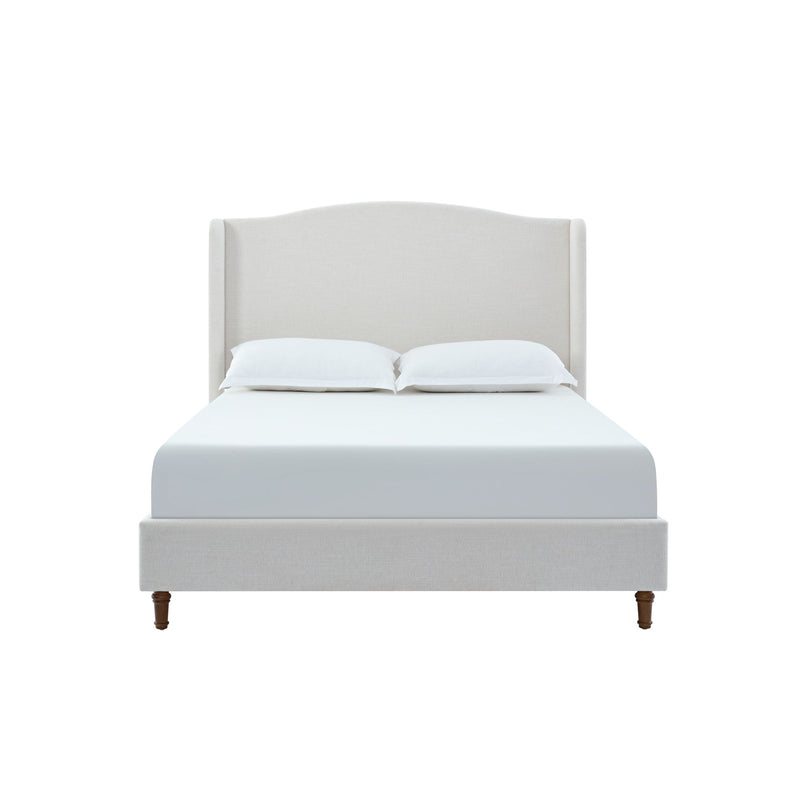Minimalist Designs Upholstered Wingback Bed With Tall Headboard