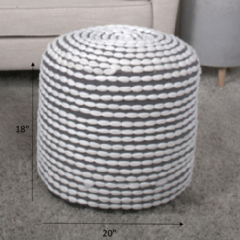 River - Handcrafted Cylindrical Pouf Water Resistant Fabric