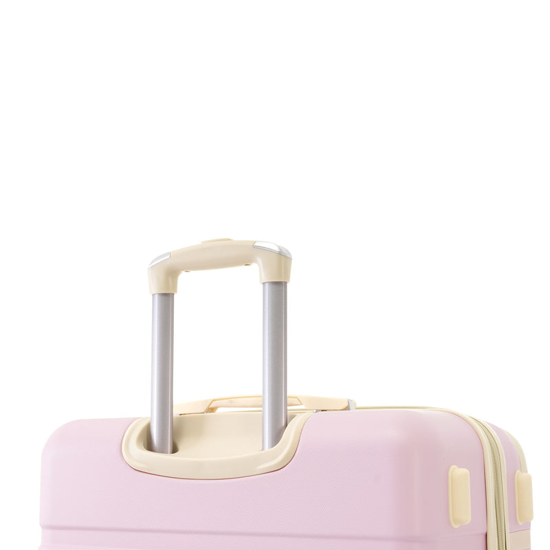 Hardshell Luggage Set With Double Spinner Wheels, Tsa Lock, Lightweight Suitcase, 24" With Bags - Light Pink