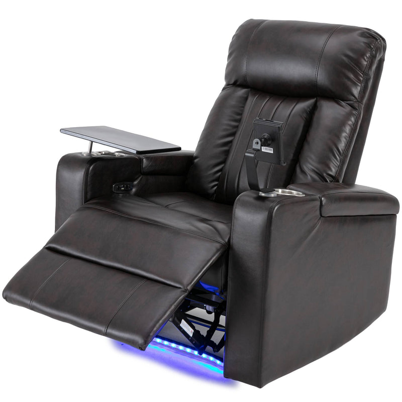 Power Recliner & Storage Arms, Cupholders, Swivel Tray Table And Cell Phone Stand