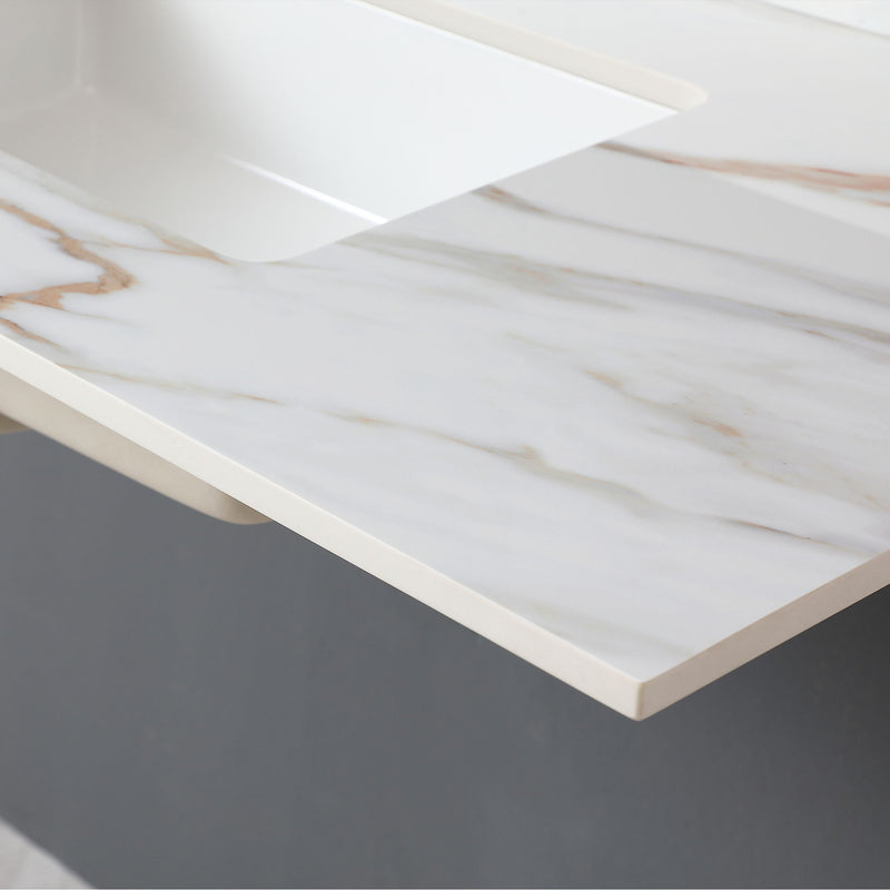 Vanity Top With Undermount Sink And Backsplash, Sintered Stone