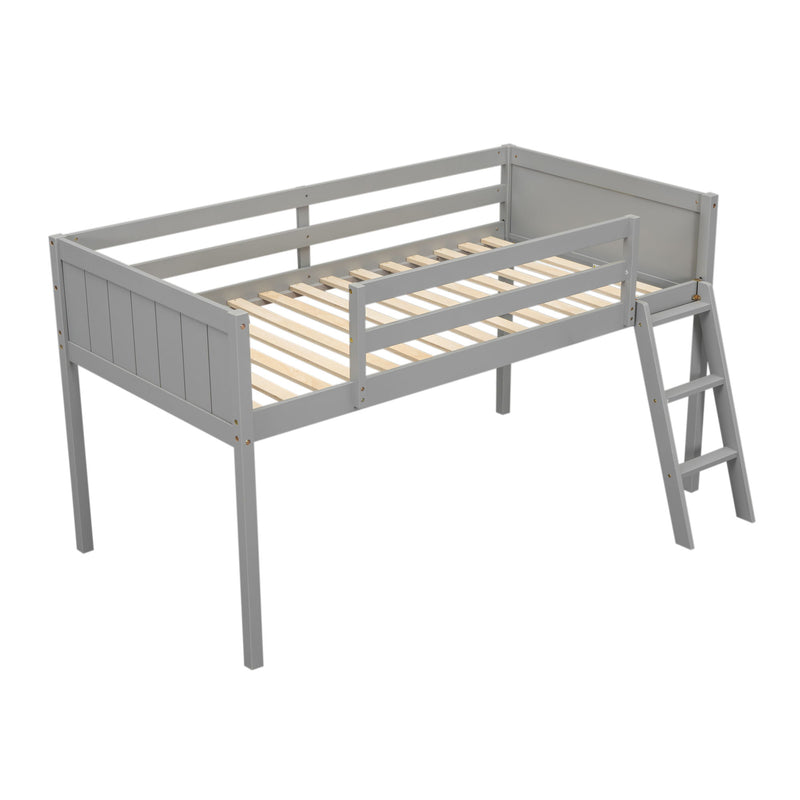 Low Loft Bed With Adjustable Ladder