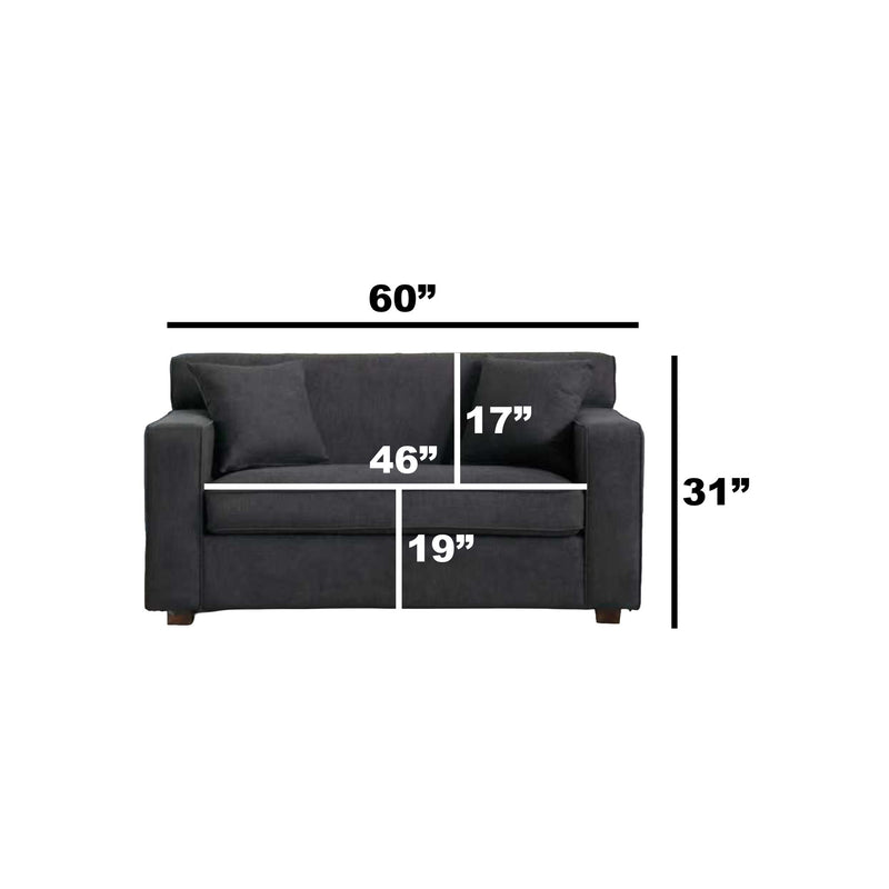 2 In 1 Lounge Chair With 4" Mattress & 2 Throw Pillows - Gray