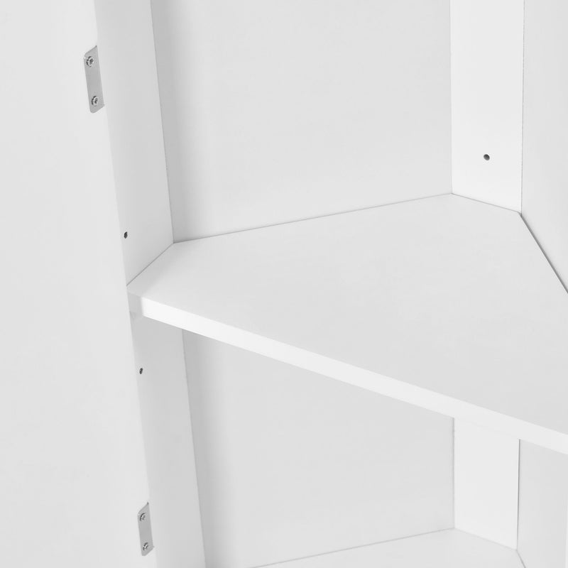 Multi Functional Corner Cabinet With Adjustable Shelves And 2 Doors