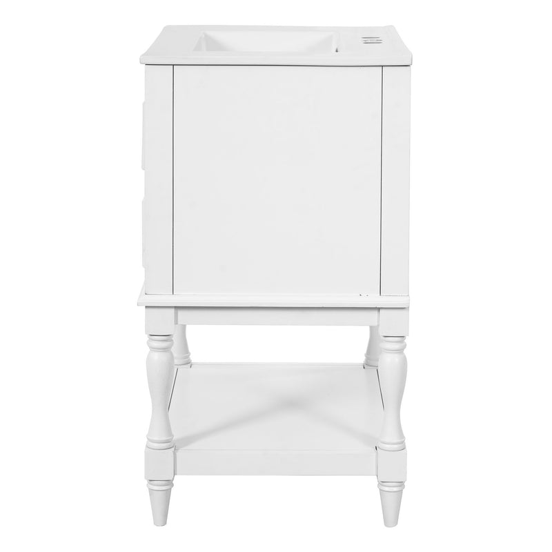Bathroom Vanity With Sink, 2 Drawers Storage Cabinet, Open Shelf